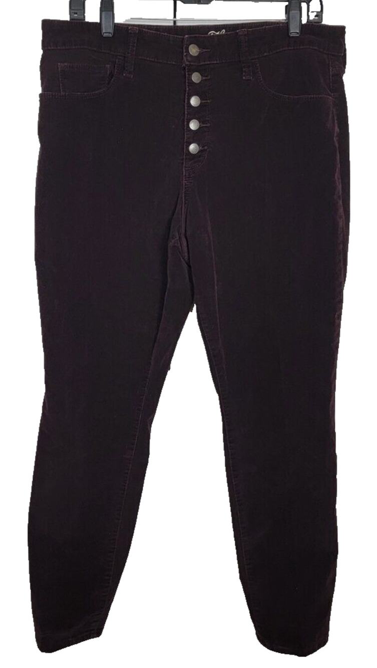Universal Threads Women's Burgundy Corduroy Button Up High Rise Pants Size 14/32